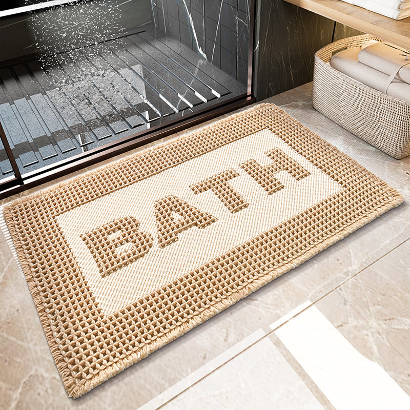 Decorative Bath Rug with Woven Texture Bowlift — product view 3