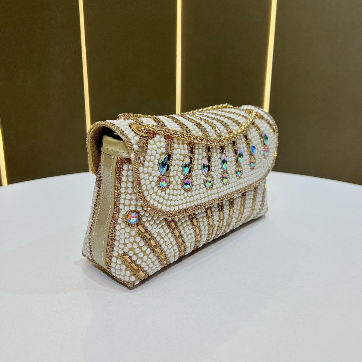 Pearl and Crystal Evening Clutch — product view 2