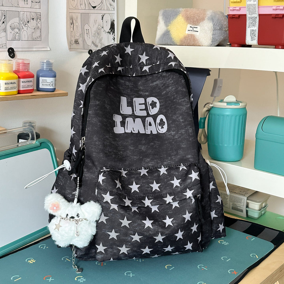 Fun Starry Patterned Backpack LoungeYard — product view 7