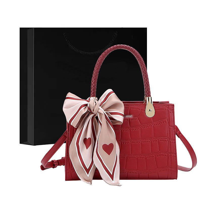 Structured Crocodile-Embossed Handbag LoungeYard — product view 5