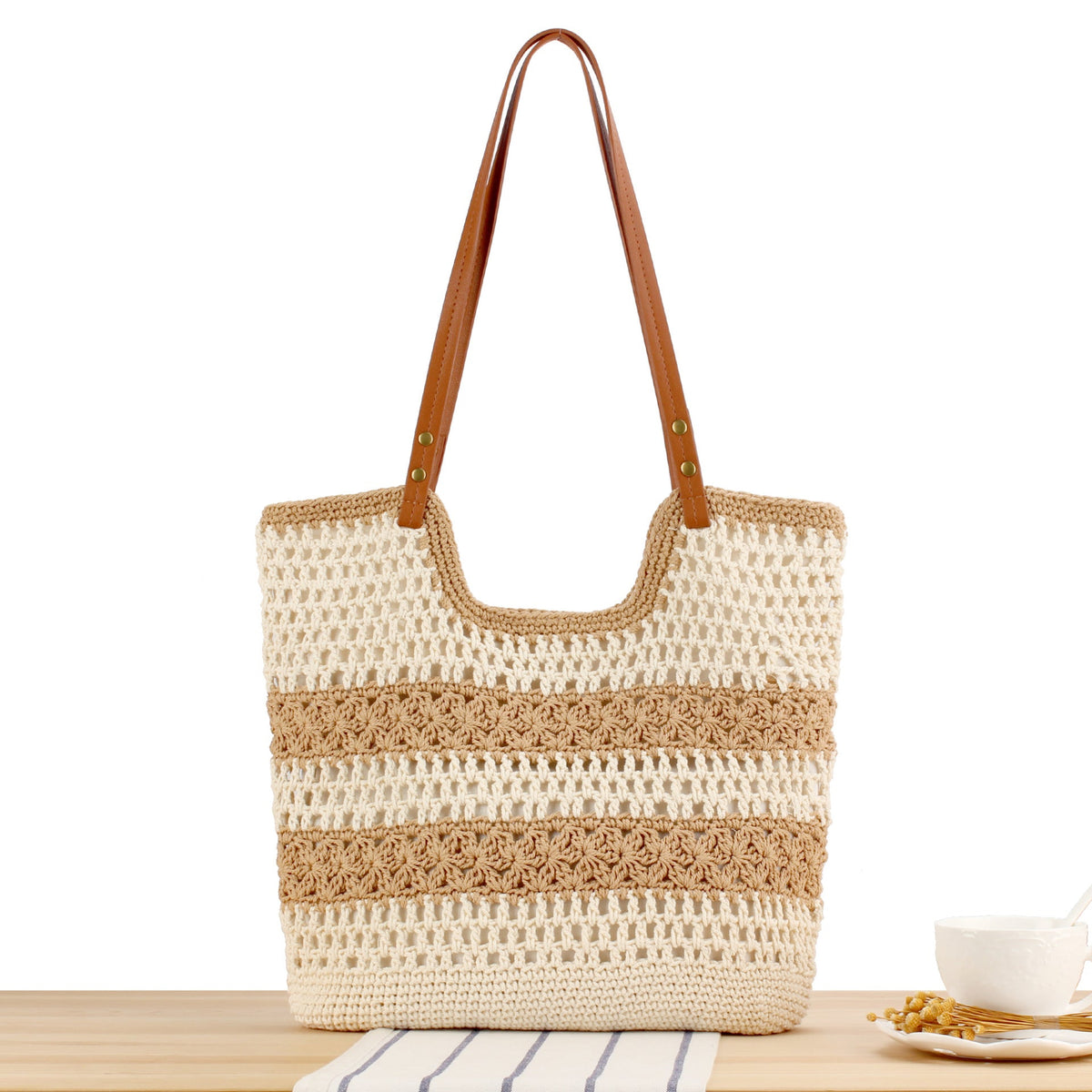 Macramé Handbag with Sturdy Handle LoungeYard — product view 1
