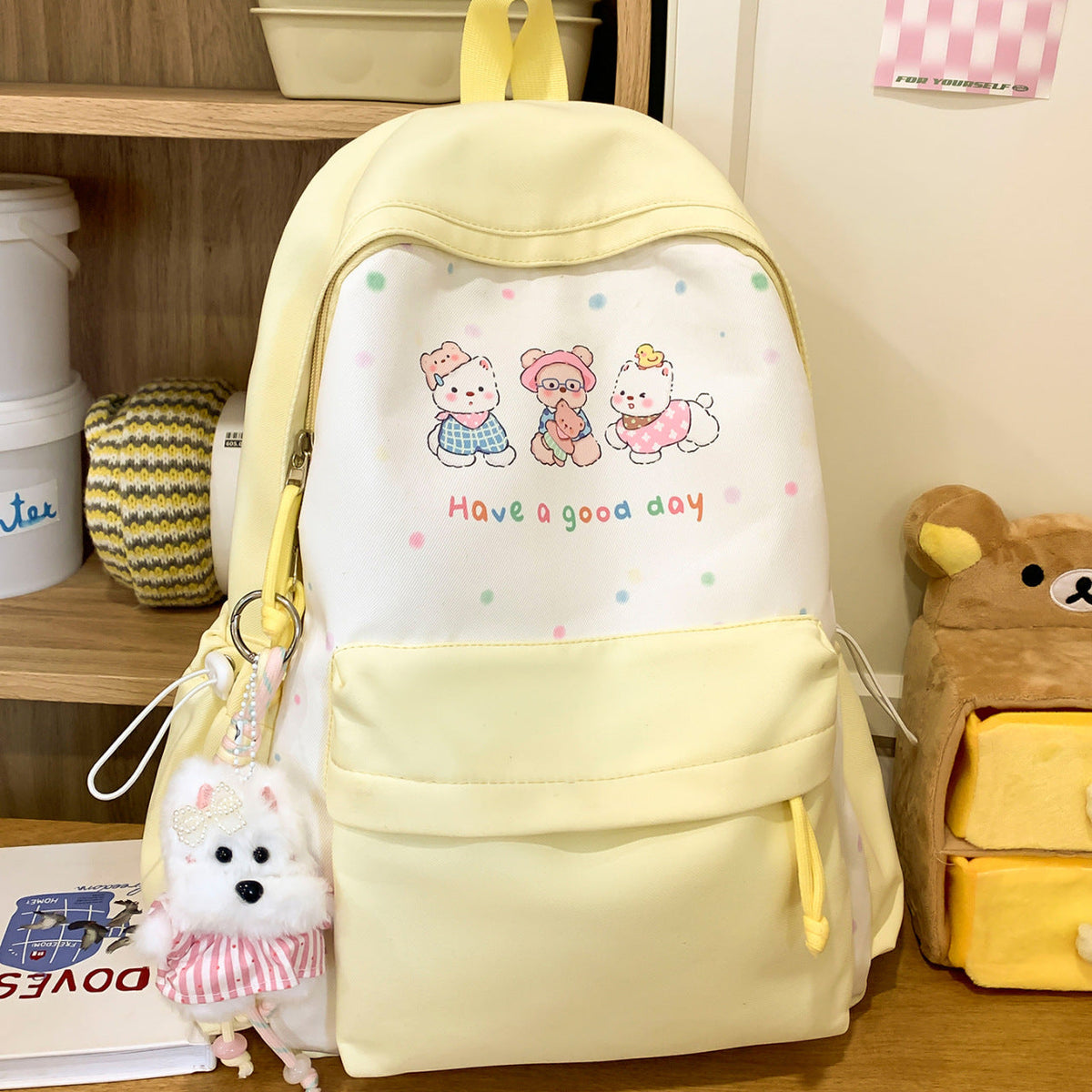 Cute Character Print Backpack — product view 5