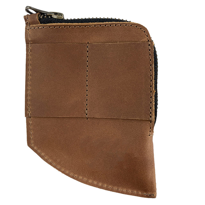 Compact Zippered Leather Cardholder Wallet LoungeYard — product view 6