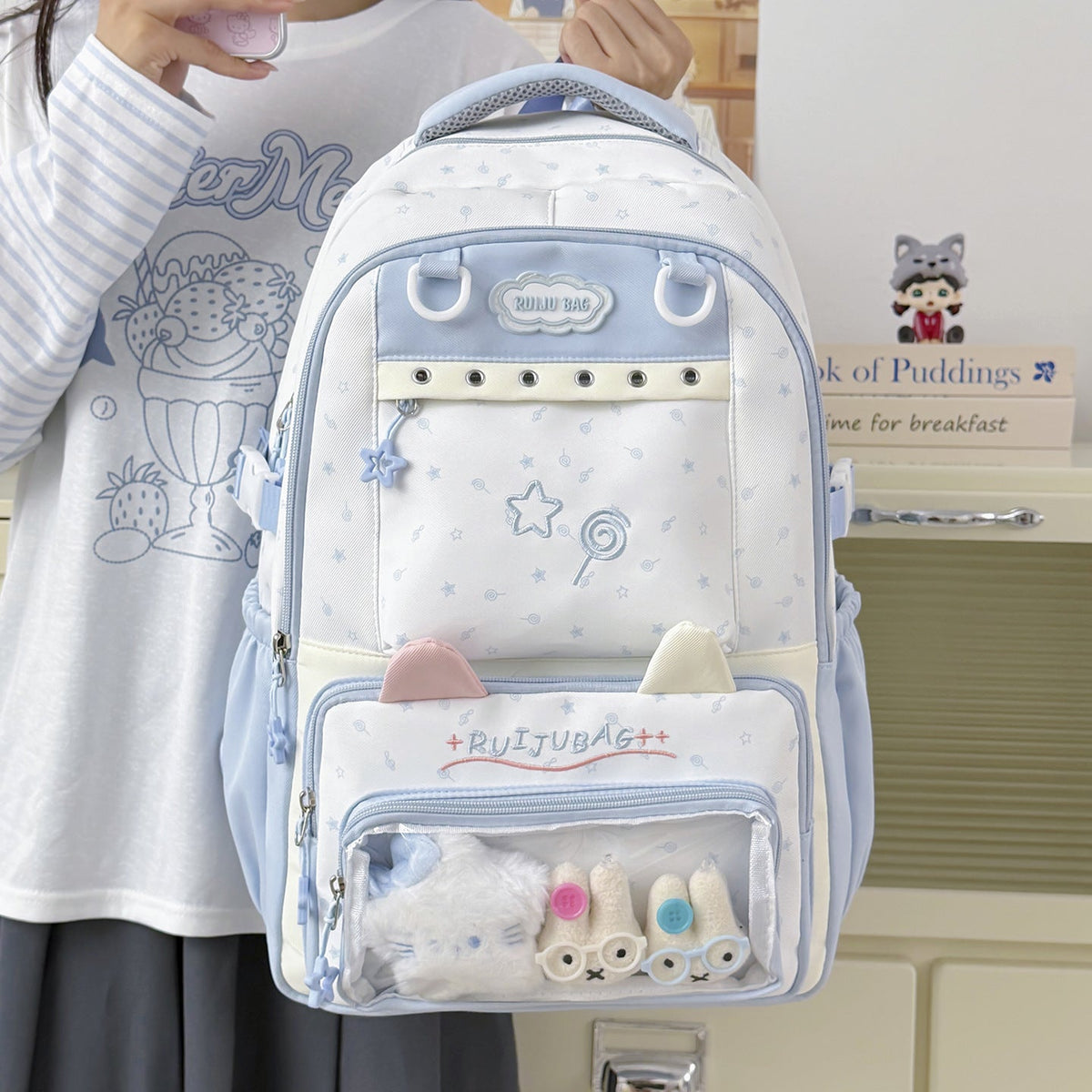 Decorative Plush Cartoon-Themed Backpack LoungeYard — product view 3