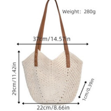 Hand-crocheted shoulder bag with reinforced straps LoungeYard — product view 2