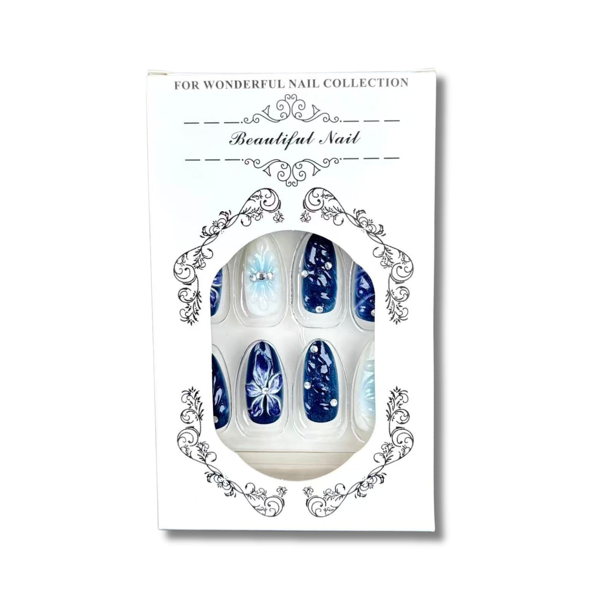Decorative Press-On Nail Art Set with Floral Designs — product view 4