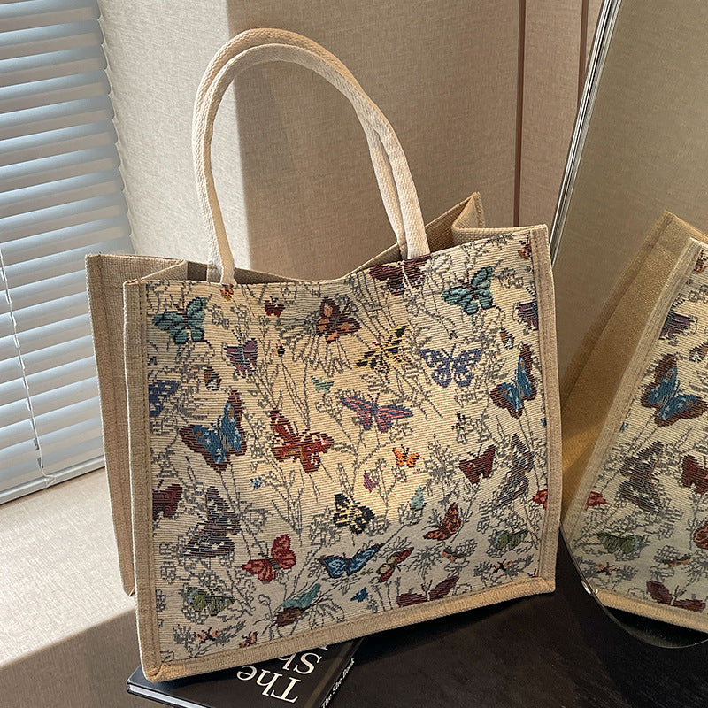 Decorative Butterfly Print Tote Bag — product view 7