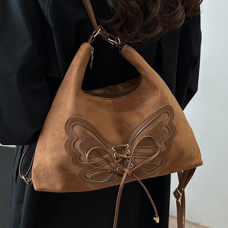 Butterfly Embellished Suede Hobo Bag — product view 6