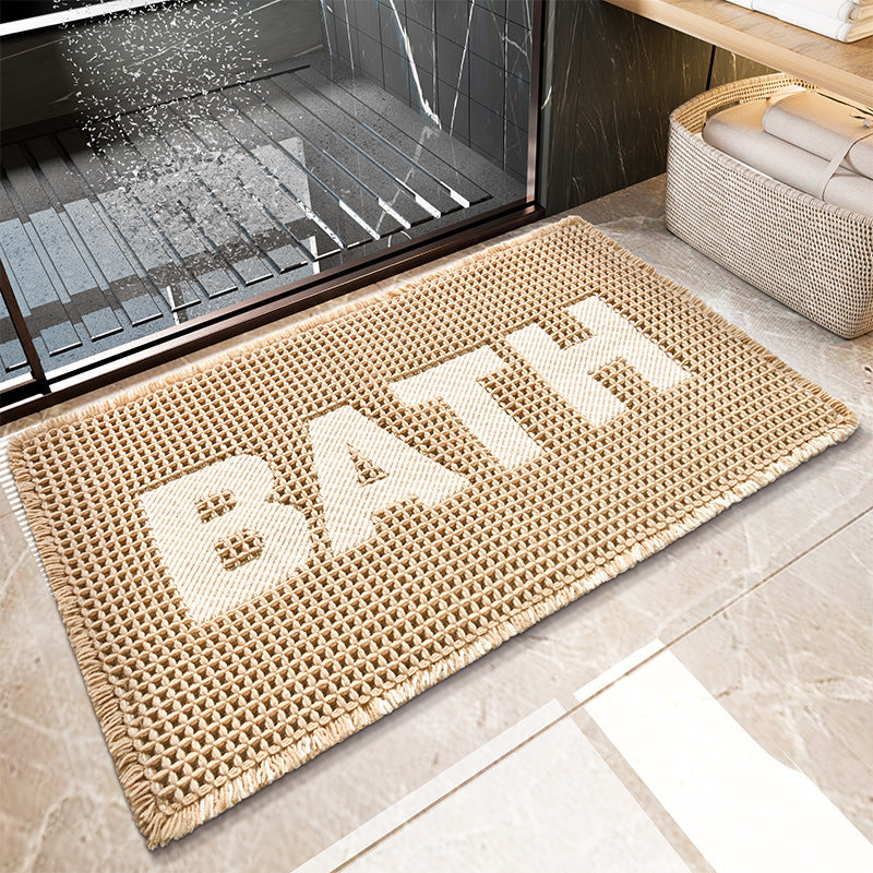Decorative Bath Rug with Woven Texture Bowlift — product view 2