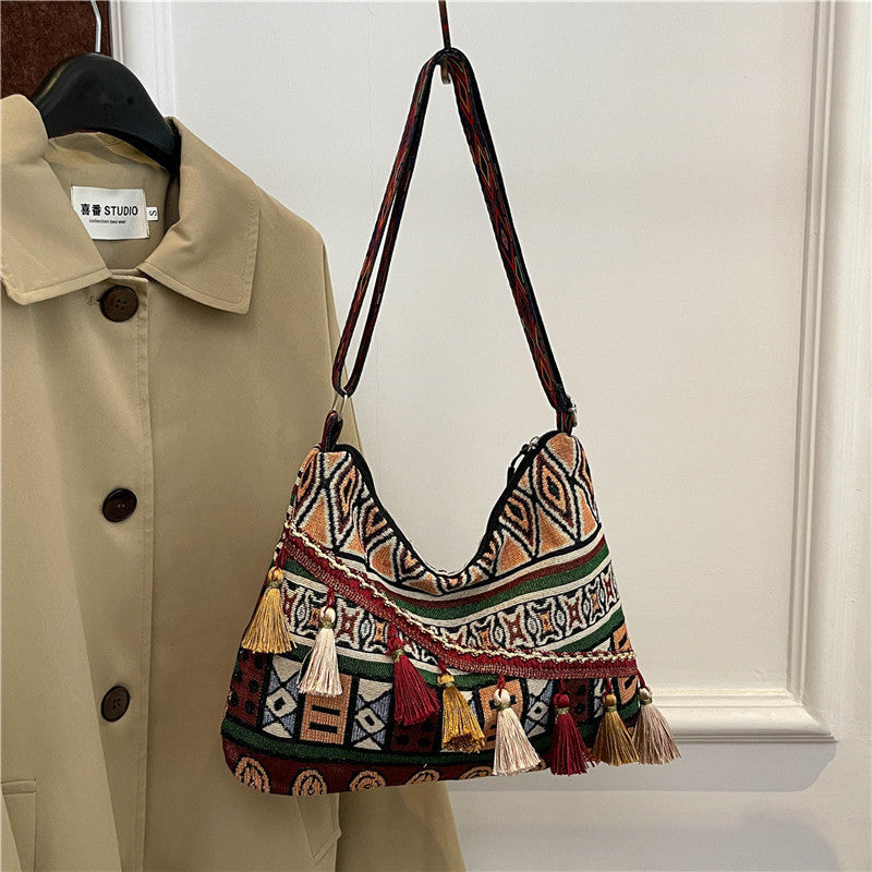 Bohemian-Inspired Handcrafted Hobo Bag — product view 2