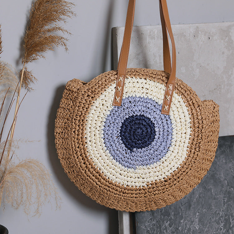 Round Basket Bag with Modern Design LoungeYard — product view 6