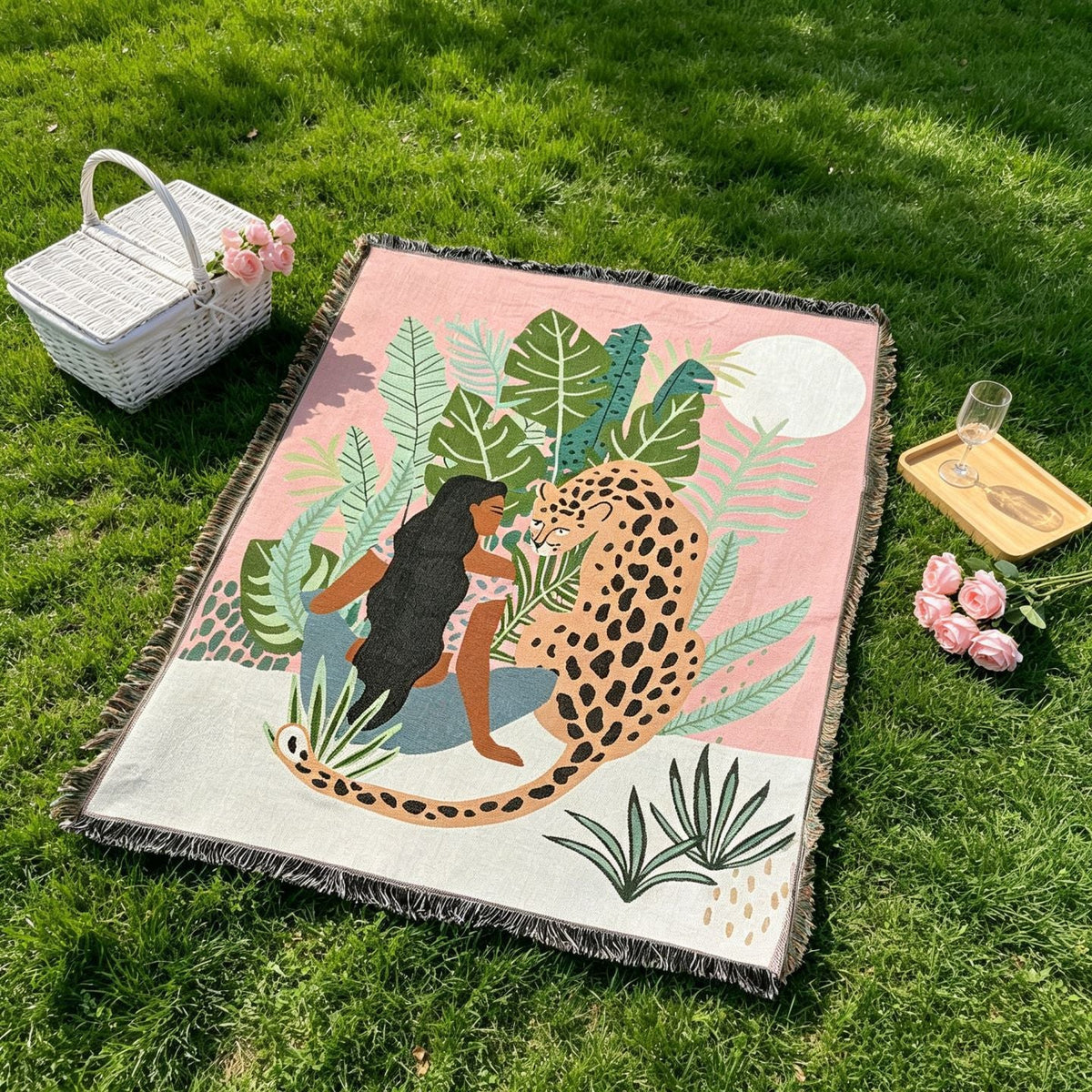 Nature-Inspired Artistic Throw Blanket — product view 3