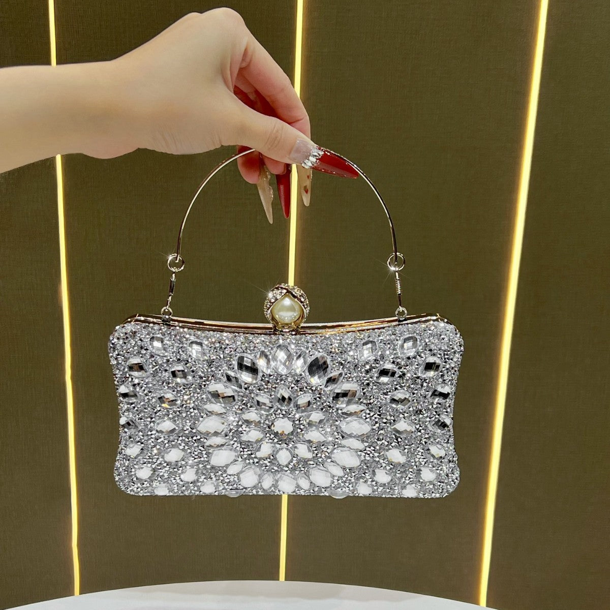 Ornate Gem-Embellished Evening Clutch — product view 1