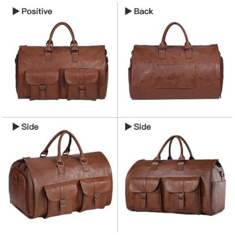 Premium Leather Weekender Duffle Bag LoungeYard — product view 5