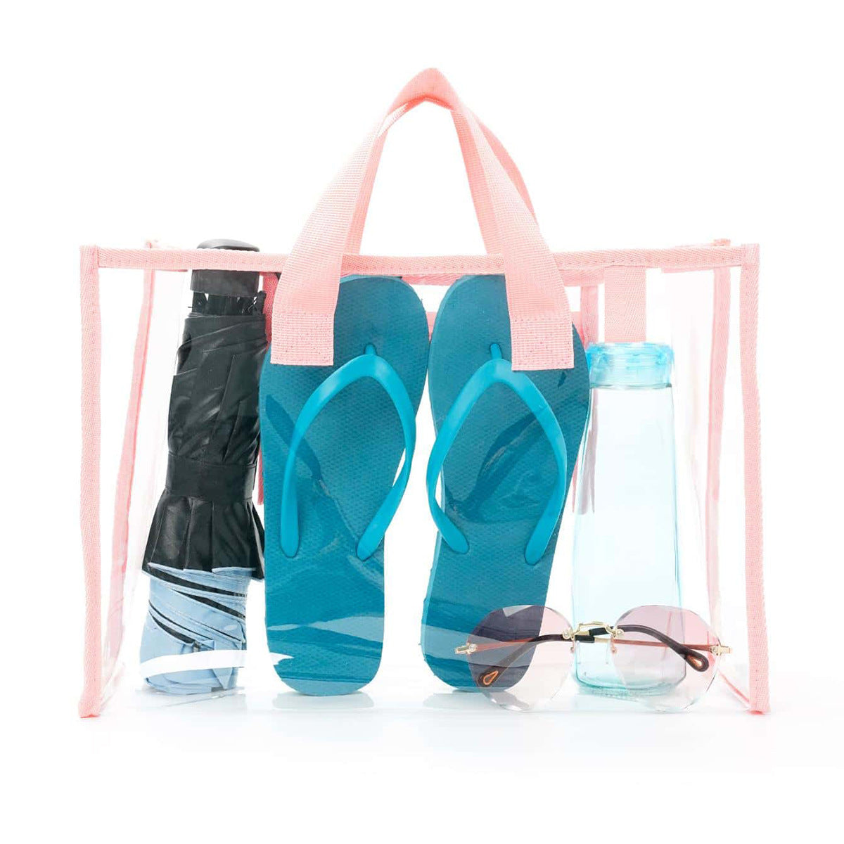 Transparent beach bag with sturdy carrying handles and various compartments LoungeYard — product view 7