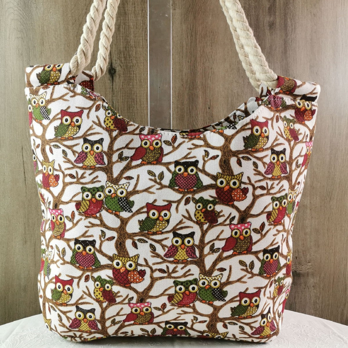 Beach bag with owl pattern LoungeYard — product view 4