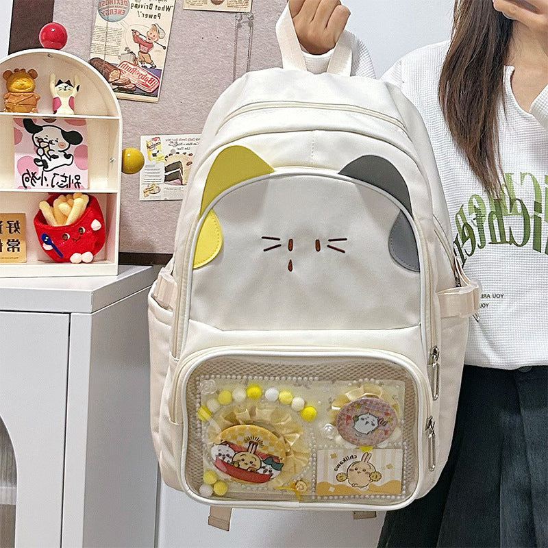 Playful Cat-Ear Graphic Backpack LoungeYard — product view 1