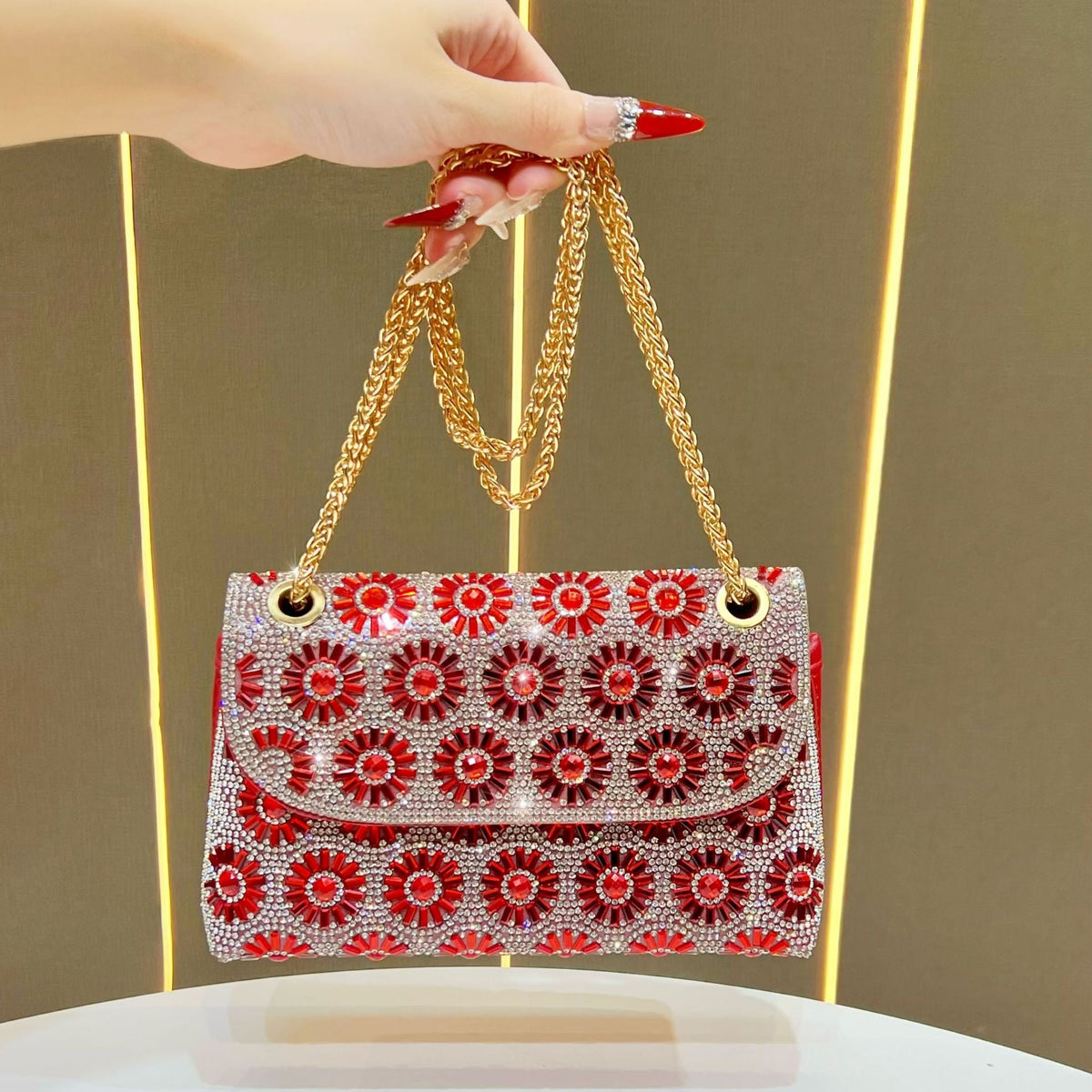 Decorative Flower-Embellished Evening Handbag — product view 5