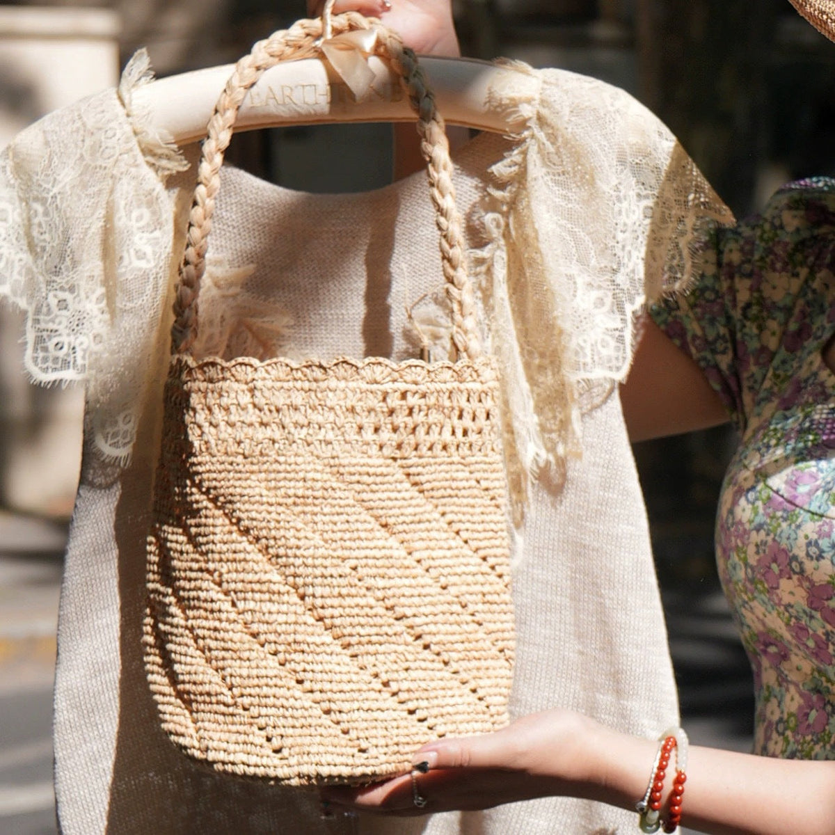 Hand-knotted basket bag LoungeYard — product view 1