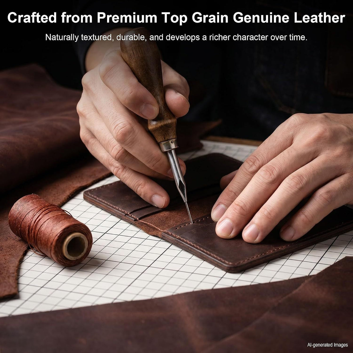 Premium Leather Cardholder LoungeYard — product view 3