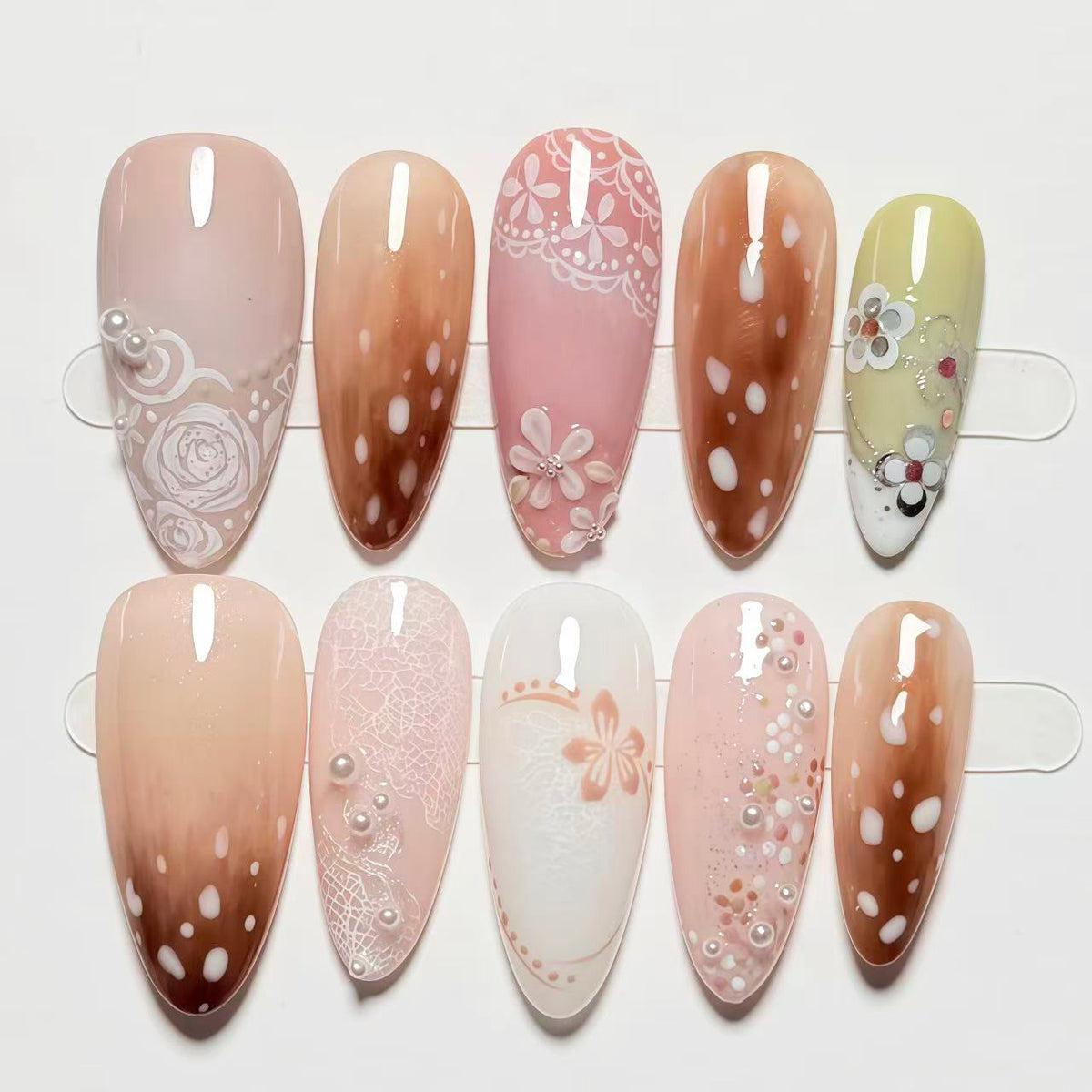 Decorative Floral-Inspired Press-On Nail Set — product view 1