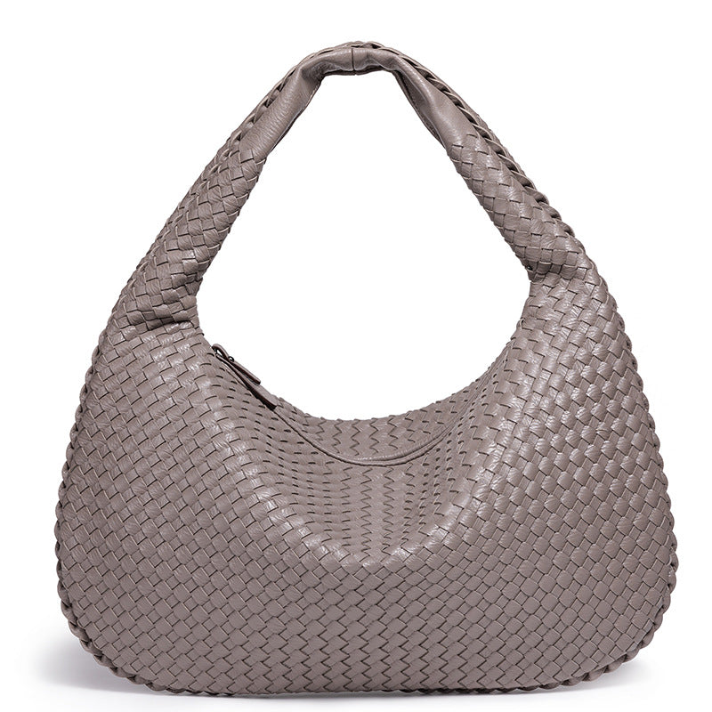 Handcrafted Woven Leather Hobo Bag LoungeYard — product view 2