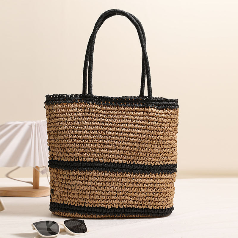 Handcrafted wicker bag with geometric pattern LoungeYard — product view 3