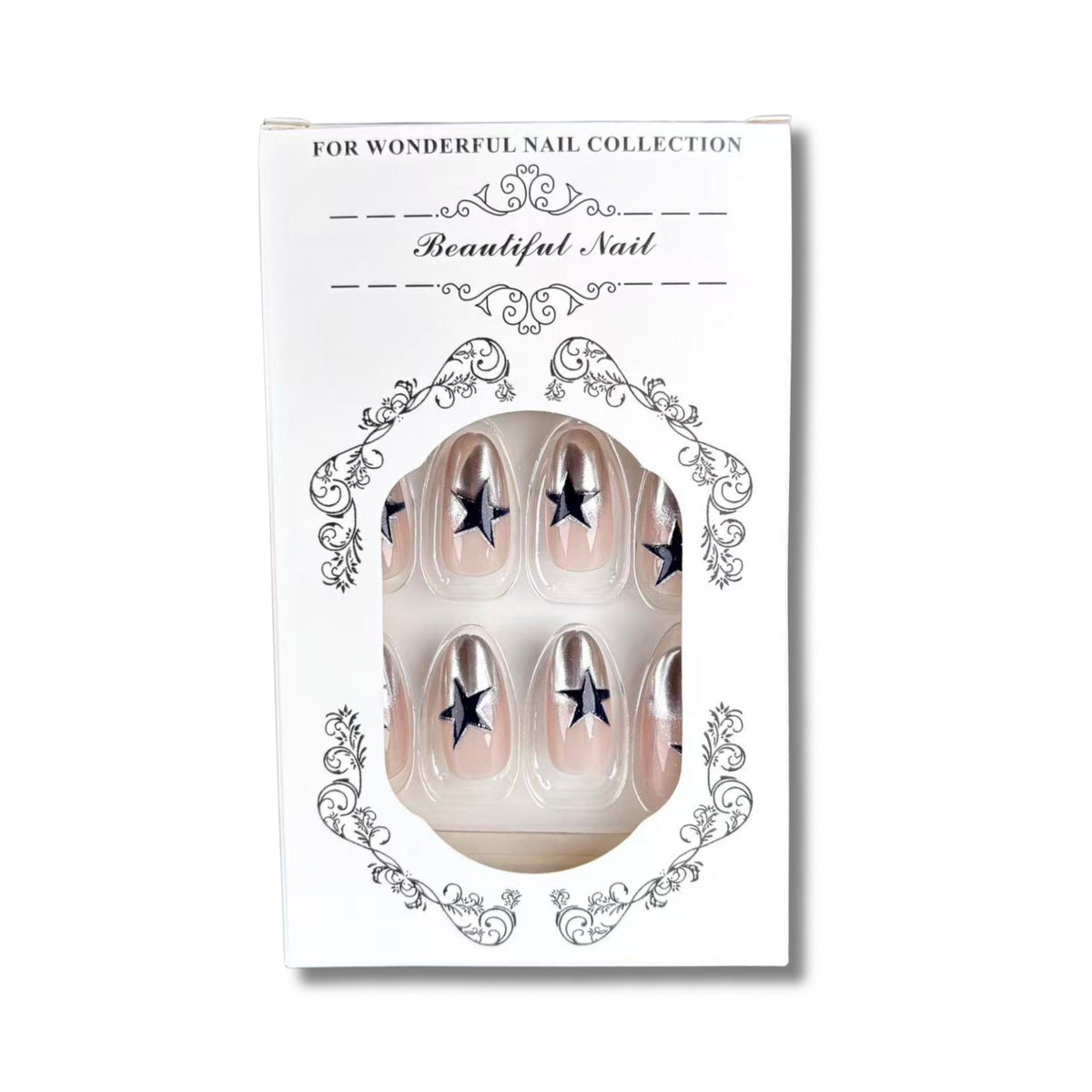 Elegant Star-Pattern Press-On Nail Art — product view 5
