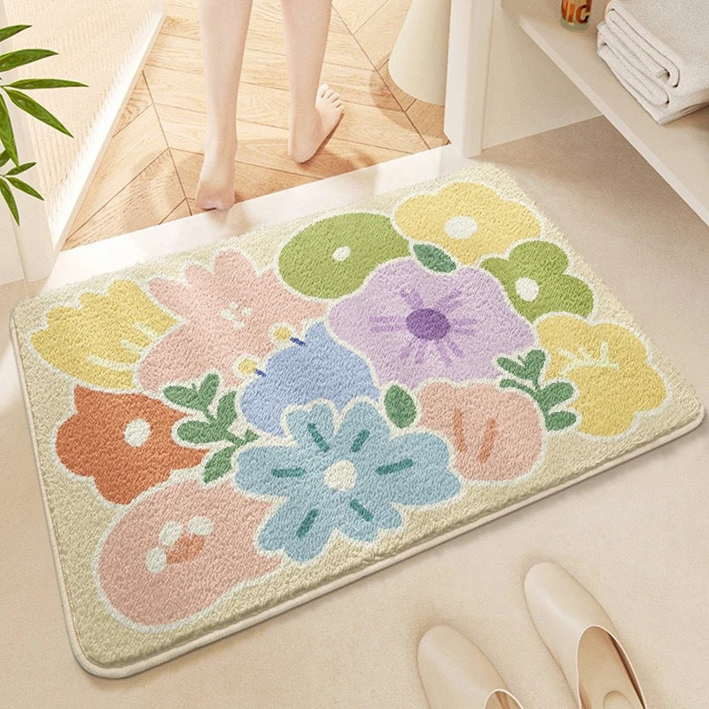 Decorative Floral Bath Mat — product view 1