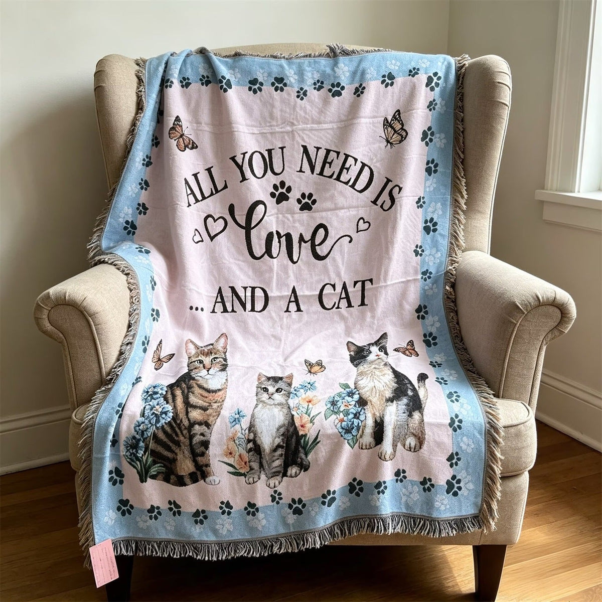 Cat-Themed Cozy Throw Blanket — product view 2