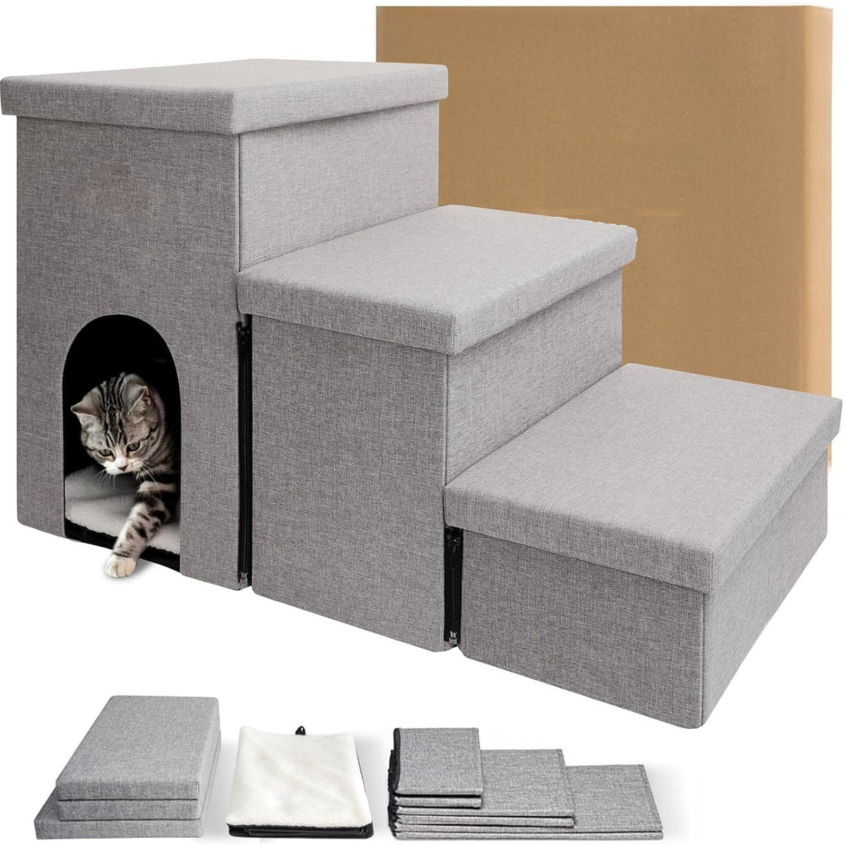 Multi-Level Pet Step Stool Bowlift — product view 4