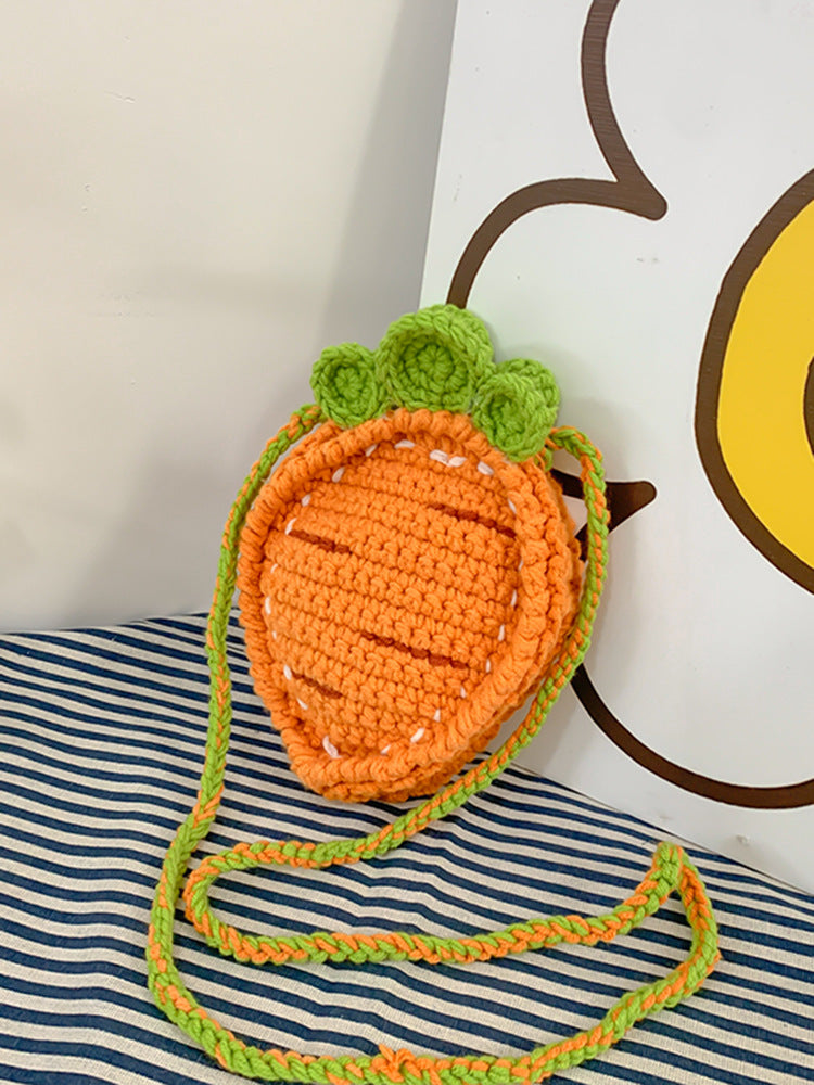 Cute Crocheted Carrot Crossbody Bag — product view 2