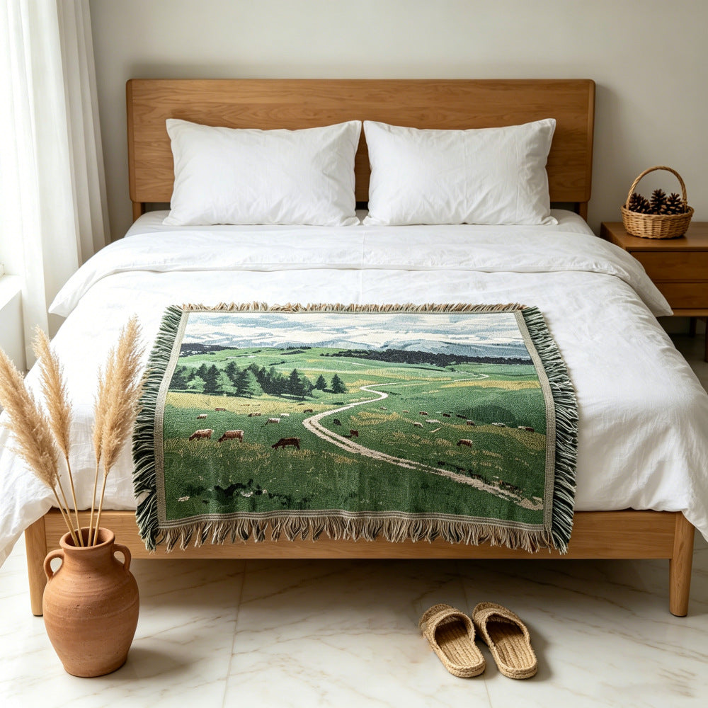 Artistic Landscape Tapestry Throw Blanket — product view 2