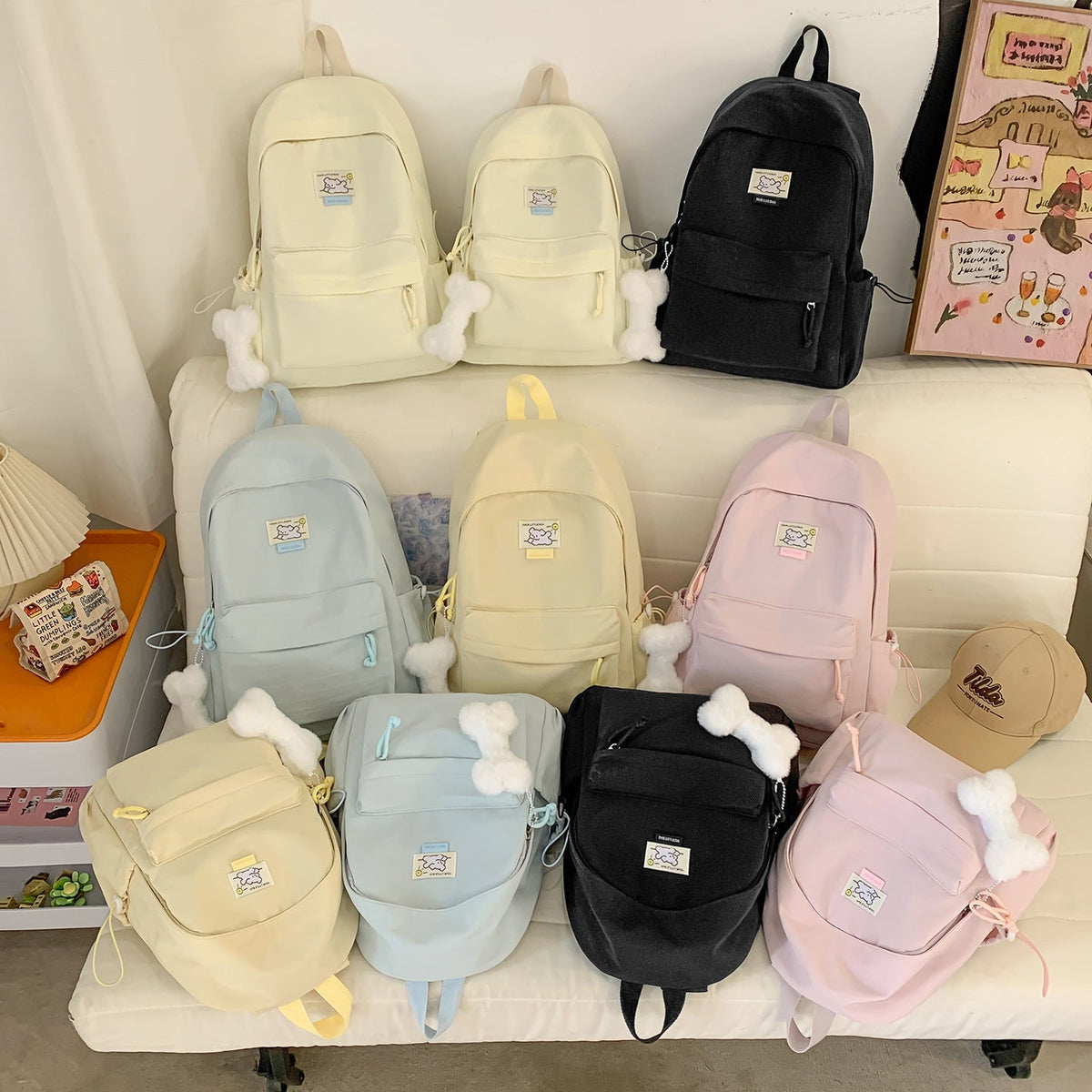Cute Plush-Embellished Casual Backpack LoungeYard — product view 4
