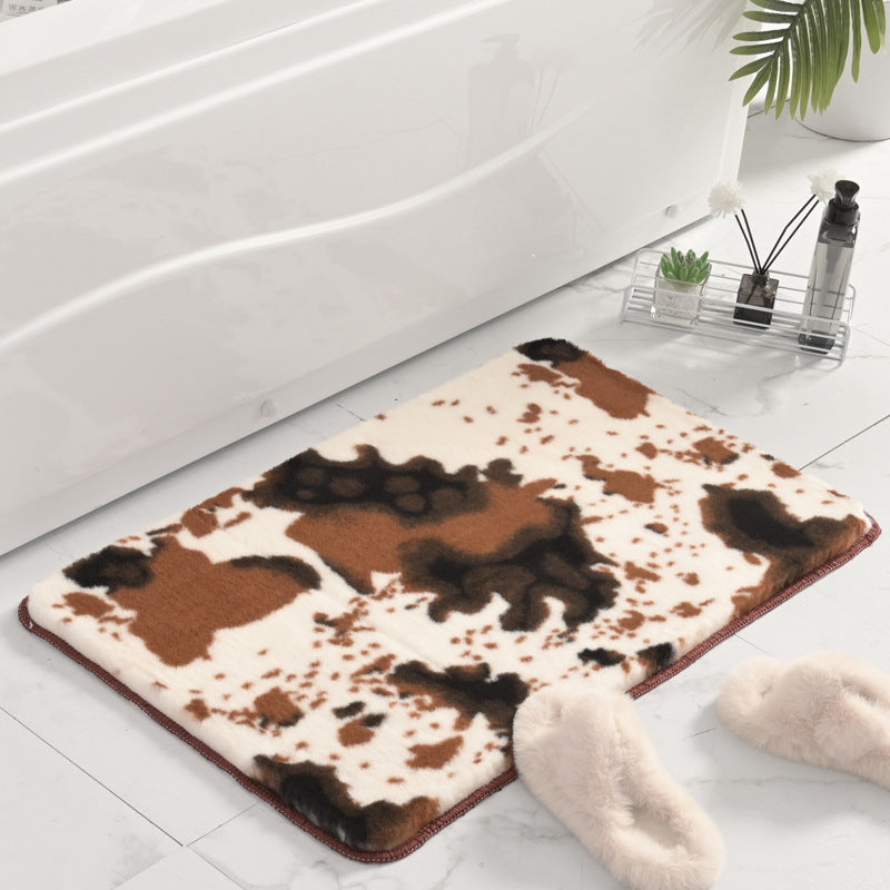 Plush Marble Design Bath Mat Bowlift — product view 7