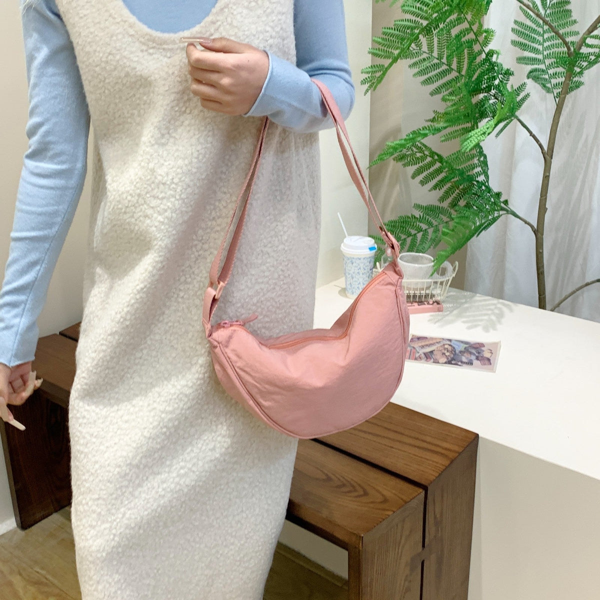 Shoulder bag with adjustable shoulder strap and practical compartments LoungeYard — product view 2