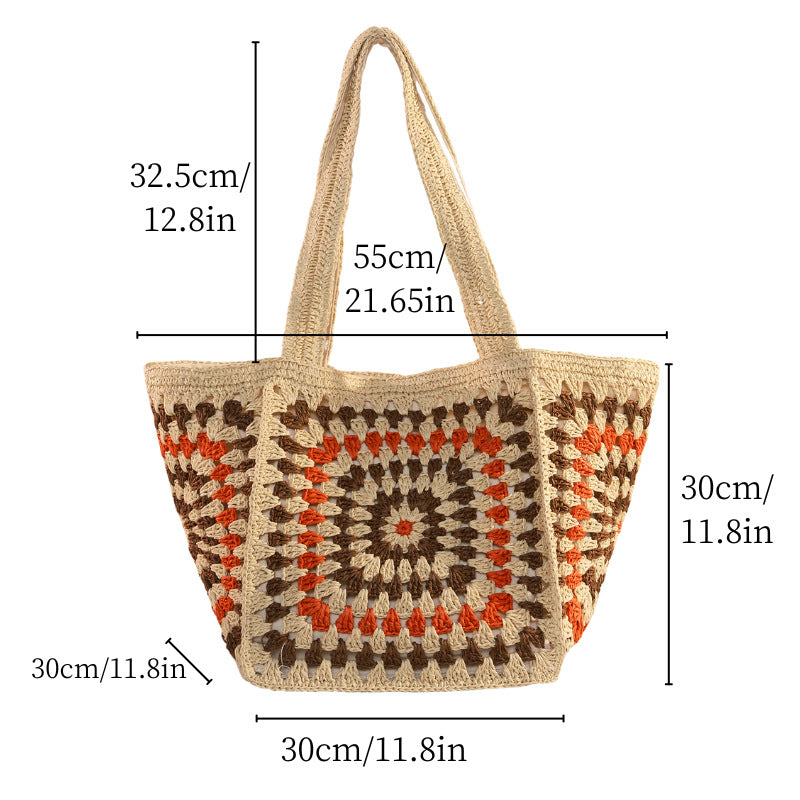 Shoulder bag with unique granny square design LoungeYard — product view 6