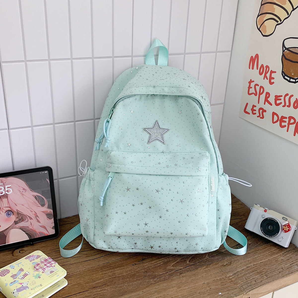 Star-Embellished Casual Backpack — product view 3