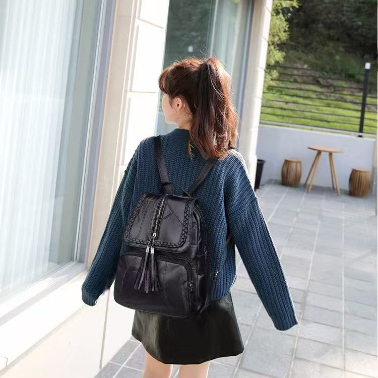 Women's Elegant Leather Backpack LoungeYard — product view 3
