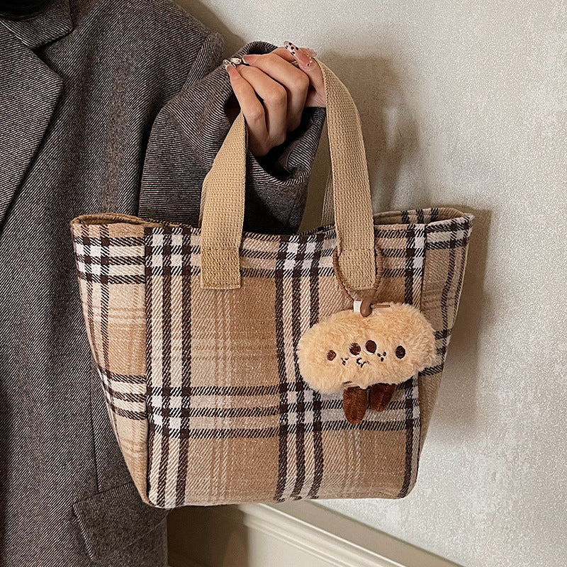 Casual Plaid Shopping Tote — product view 2