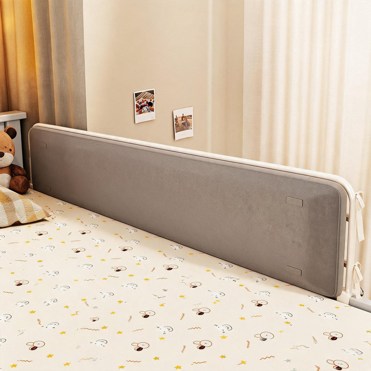Padded Clamp-Mounted Bed Safety Rail with Fabric Panel — product view 1