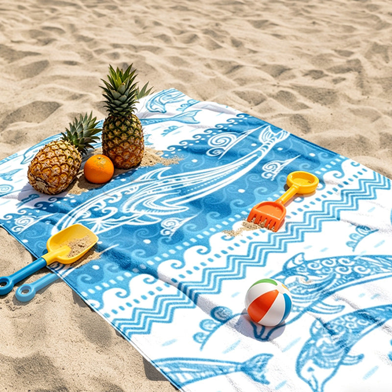 Beach towel with vibrant floral pattern and skin-friendly material LoungeYard — product view 1
