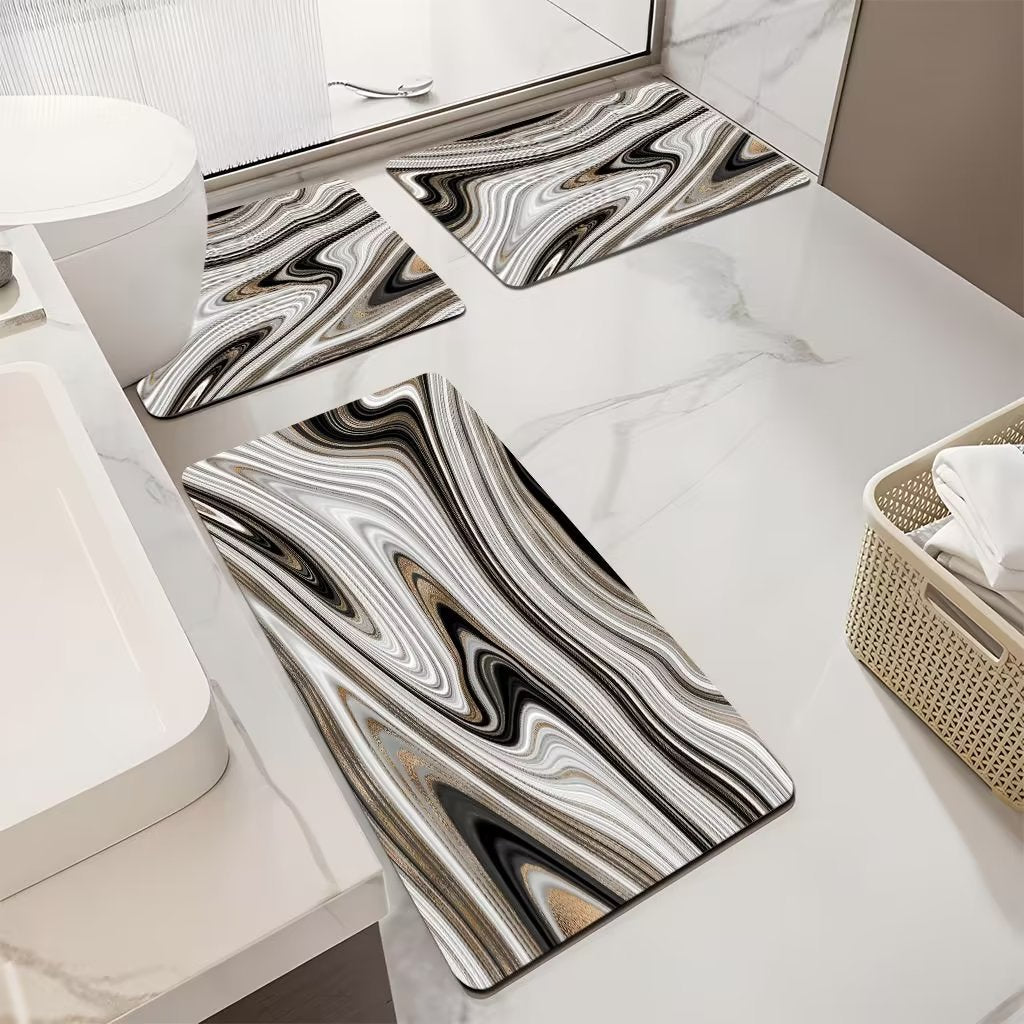 Luxurious Marble Pattern Bath Mat Set Bowlift — product view 7