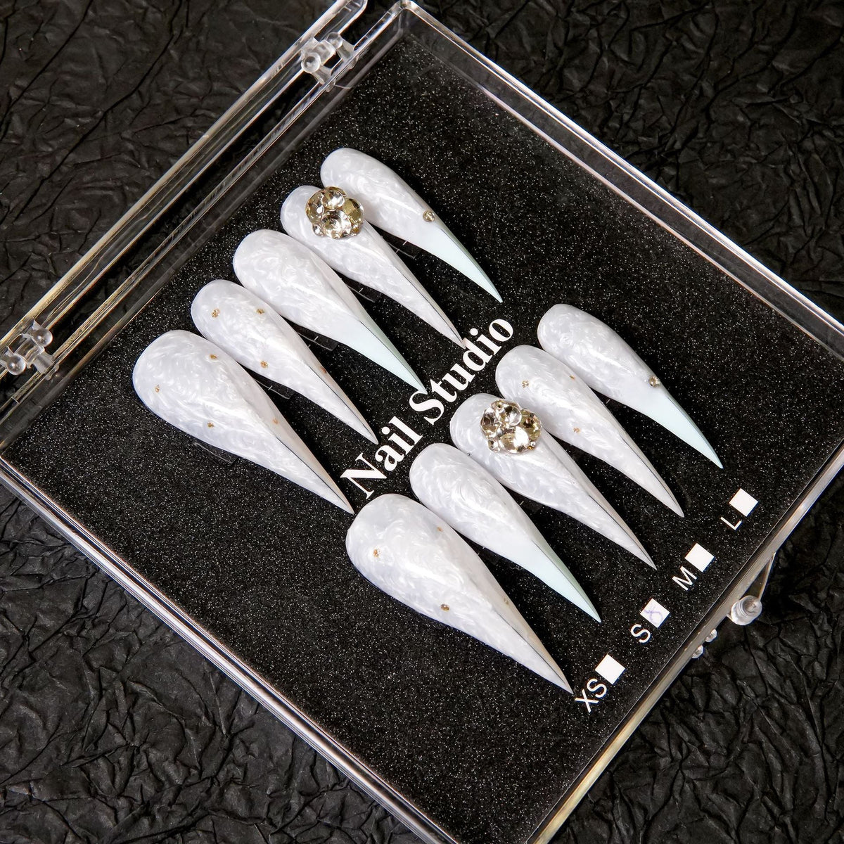 Premium Stiletto Press-On Nail Kit with Decorative Accents — product view 4