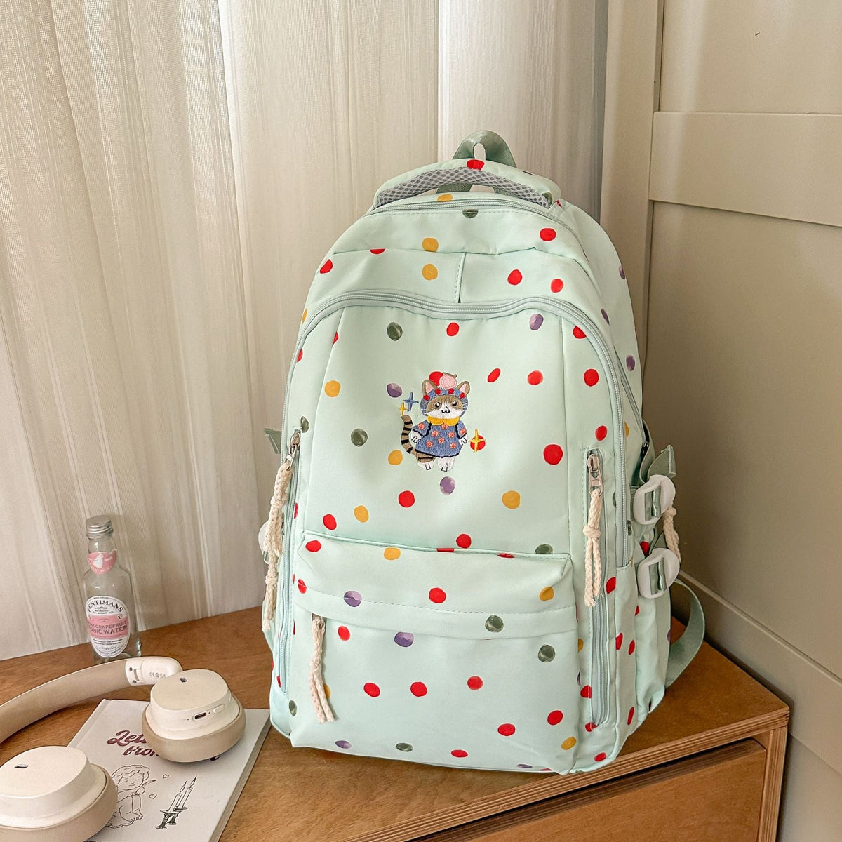 Whimsical Patterned School Backpack — product view 2