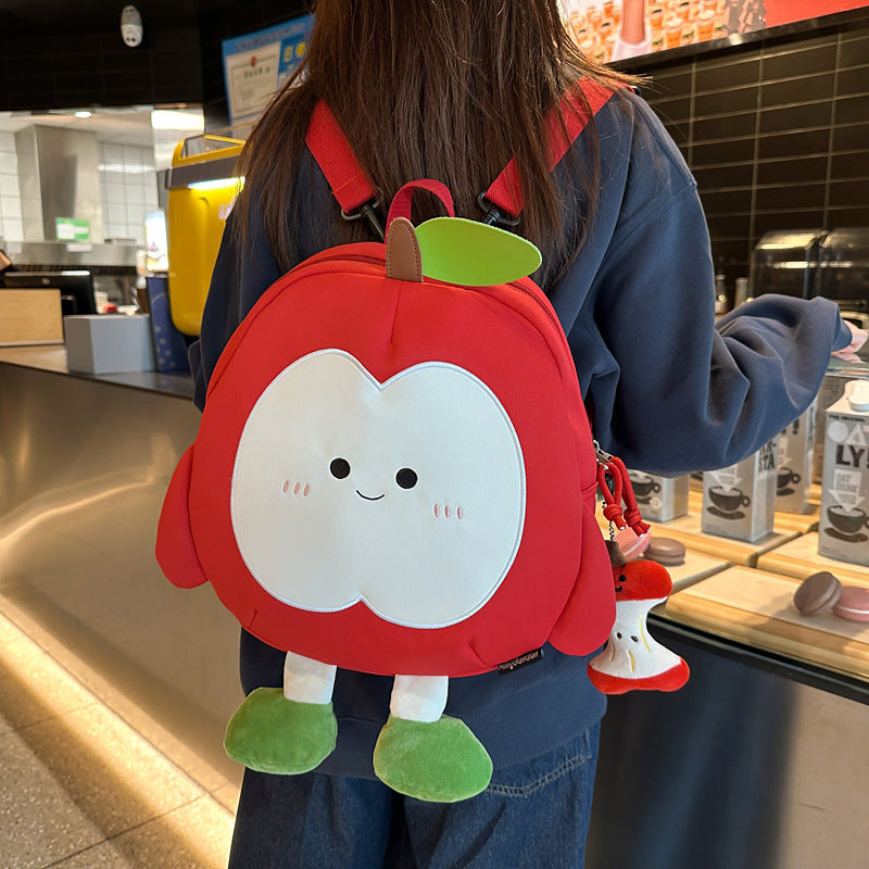 Cartoon Fruit-Themed Plush Backpack LoungeYard — product view 2