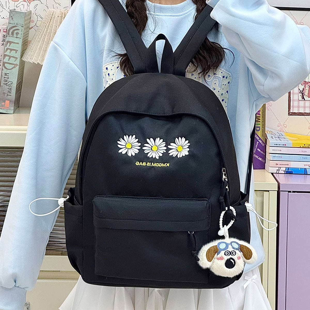 Embroidered Floral Backpack LoungeYard — product view 3