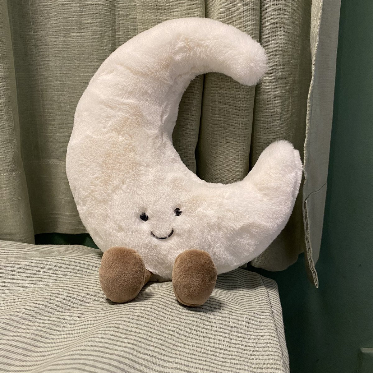 Plush cat cuddle pillow with large glitter eyes — product view 2