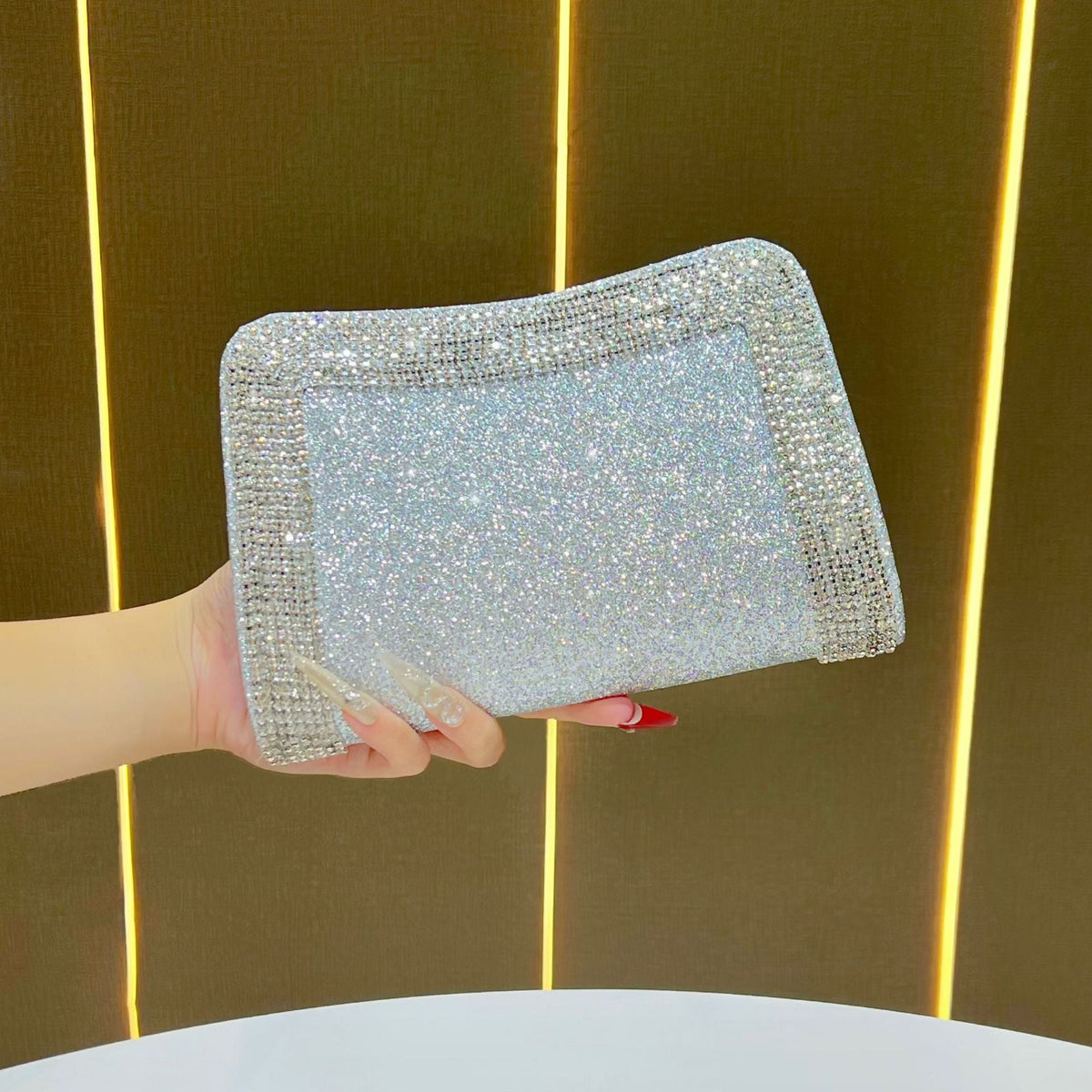 Sparkling Crystal-Trim Clutch — product view 7