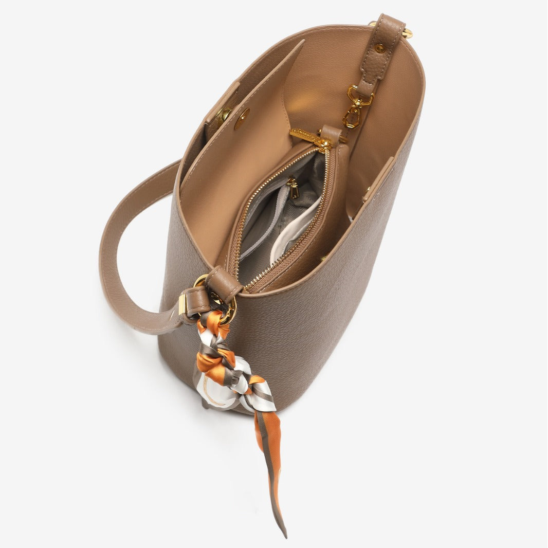 Textured Leather Bucket Bag LoungeYard — product view 4